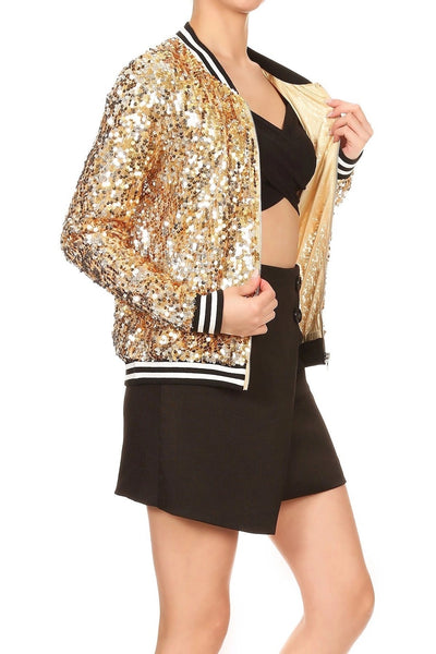 Sequin Bomber Jacket