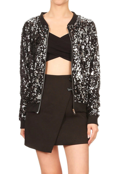 Sequin Bomber Jacket