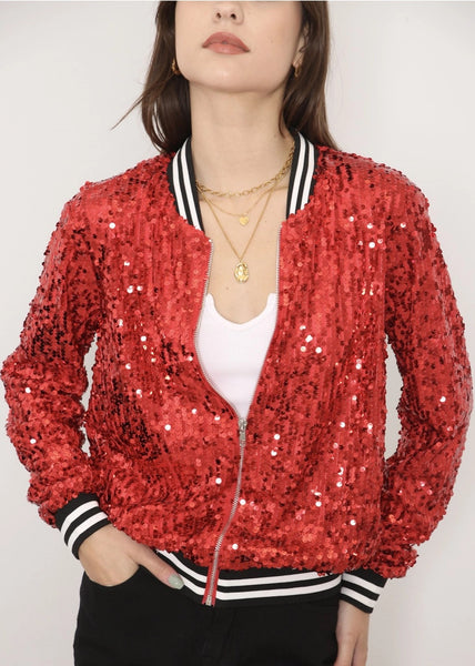 Sequin Bomber Jacket