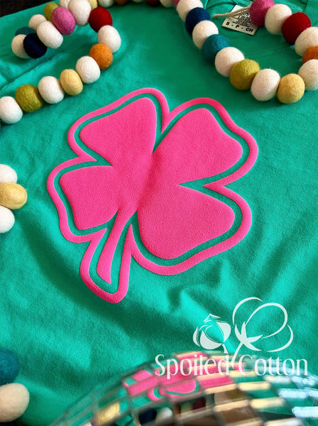 Neon Pink Puff Shamrock