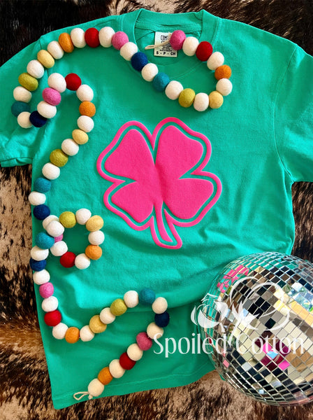 Neon Pink Puff Shamrock