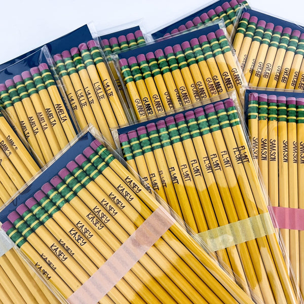 Personalized Pencils, Erasers, and Pencil Bag