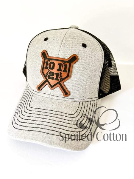 Baseball Diamond Leather Patch Hat