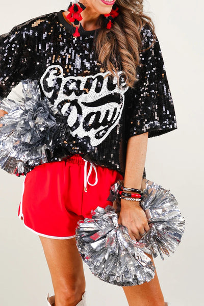 Sequin Game Day Top