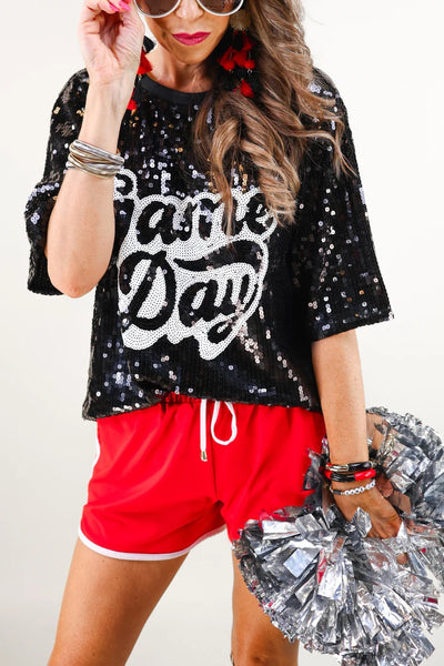 Sequin Game Day Top