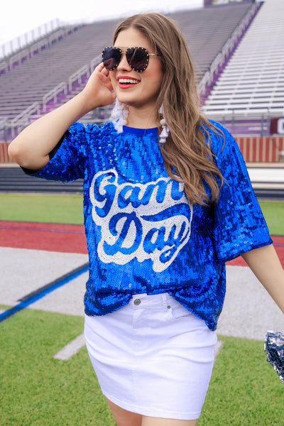 Sequin Game Day Top