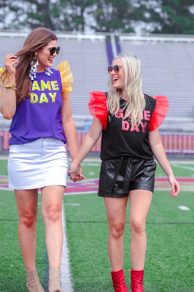 Game Day Sequin Patch Top