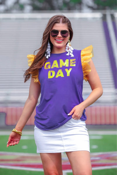 Game Day Sequin Patch Top