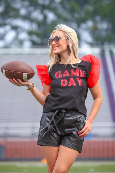 Game Day Sequin Patch Top