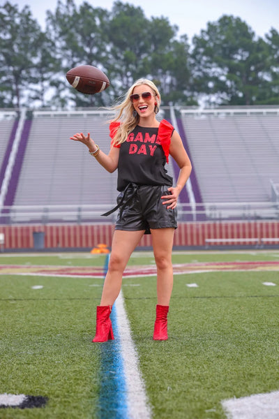 Game Day Sequin Patch Top