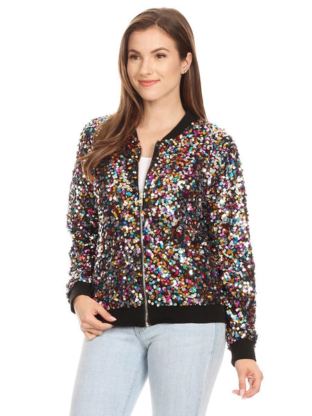 Sequin Bomber Jacket